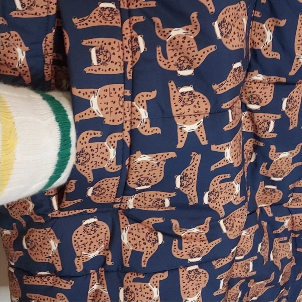 Compania Fantastica Sumo Cat Print Puffer Coat size Large - Picture 7 of 16